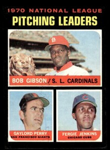 1971 Topps #70 Bob Gibson Gaylord Perry Fergie Jenkins Giants Cubs COLORED