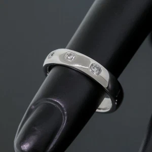 Anillo banda de boda Tiffany & Co. 3 diamantes lúcida 4 mm talla 5,5 - PT950 platino - Imagen 1 de 6