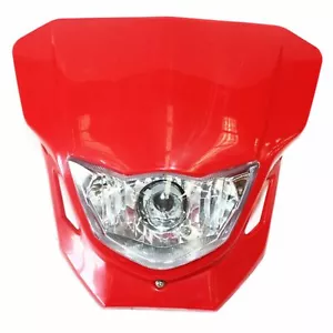 RED Honda Style Rec Reg Head Light PIT Trail Dirt Motrocycle Motorcross Bike - Picture 1 of 8