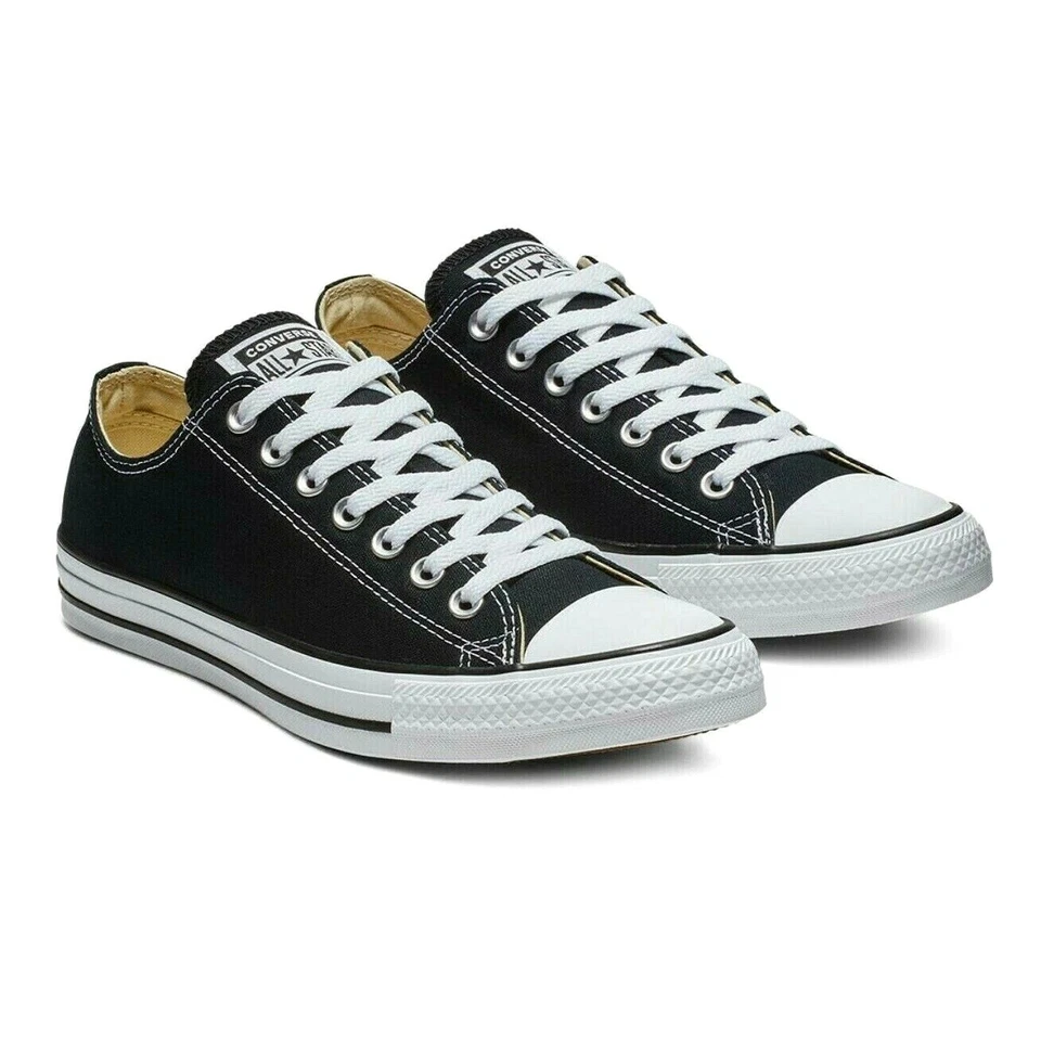 Scarpe Converse All Star Chuck Taylor Ox in Tela Basse Sneakers Uomo Donna Nero - Immagine 1 di 4