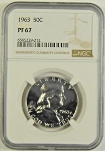 1963 Franklin Half NGC PF-67 #29-212 - Picture 1 of 2