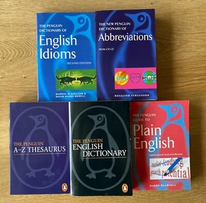 Penguin Guides x5: English Idioms, Thesaurus, Abbreviations, Dictionary, Plain… - Picture 1 of 23