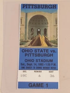 1985 NCAA Ohio State University Ticket Stub. 14. September 1985 v Pittsburgh (10-7W)  - Bild 1 von 11