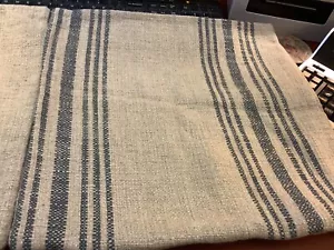 Pier 1 Imports~(2) 16โ Sq~Linen/Cotton Pillow Covers~Tan/Blue Stripe~Double Side - Picture 1 of 10