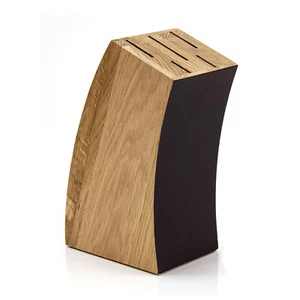 WoodFriends Messerblock aus Eichenholz massiv modernes Design Geschenk für Koch