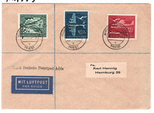 Germany GROSSDEUTSCHLAND Stamps WW2 Air Mail Cover TRIESTE 1944 CDS Italy MA353