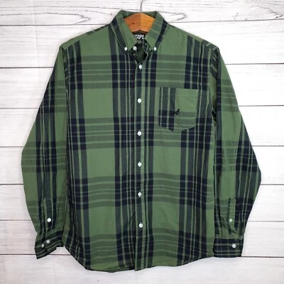 Staple Men's Green Black Collared Long Sleeve Button Down Size Medium  - Image 1 of 4