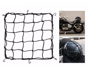 1x Motorcycle Bungee Cargo Net Helmet Mesh Bike Hold Down Accessories 6 Hooks - Picture 1 of 5