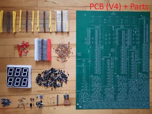 Mega Transistor Clock DIY kit digital+binary w/parts or PCB, V4 - 48.5 x 37 cm - Picture 1 of 12