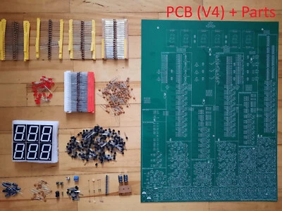 Mega Transistor Clock DIY kit digital+binary w/parts or PCB, V4 - 48.5 x 37 cm - Image 1 of 4