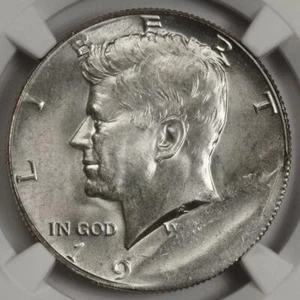 1964 NGC MS64 Struck On Defective Planchet Silver Kennedy Half Dollar Mint Error - Picture 1 of 4