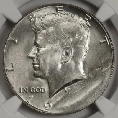 1964 NGC MS64 Struck On Defective Planchet Silver Kennedy Half Dollar Mint Error - Image 1 of 4