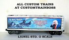 O SCALE LIONEL CUSTOM LETTERED TRUMP 2024 THROW ME TO THE WOLVES REEFER  LOT A