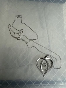 Sterling Silver 925 "Unstoppable Love" Necklace & White Sapphire Heart Pendant - Picture 1 of 11