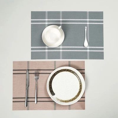 Set of Four Heat Resistant Waterproof Dining Table Mats 18x12 Inch PVC - Image 1 of 4