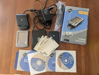 Palm Pilot M505 con Teclado, Módem y Cargador Probado Funciona en Soporte Foto 1 de 4