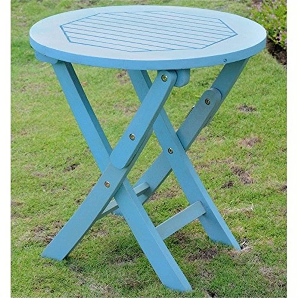 International Caravan Acacia Round Folding Table - Image 1 of 1