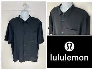 Lululemon Airing Easy Short Sleeve Shirt Size XXL* No Tag Black Golf Athleisure - Picture 1 of 12