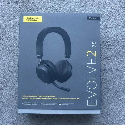 Jabra Evolve2 75 Black Headband Headsets - Image 1 of 3