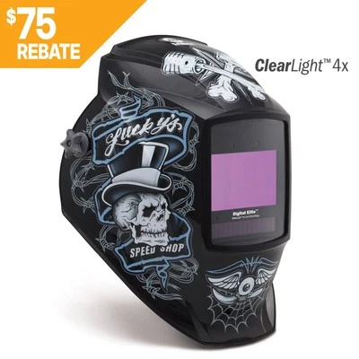 Miller Digital Elite Lucky's Speed Shop Welding Helmet w/Clearlight 4X (296766)