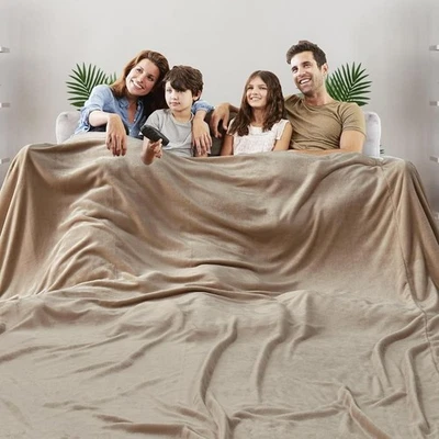 Giant Soft Flannel Fleece Blanket Family Indoor Outdoor Use Cozy Warmth - Image 1 of 4