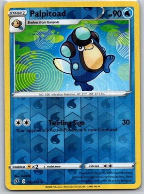 Palpitoad 045/192 Reverse Holo SWSH02: Rebel Clash NM - Image 1 of 2