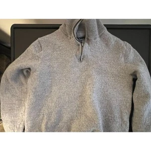 Christian Lacroix Boys Xtra Fine Merino Wool Sweater Quarter Zip Size Med Gray - Picture 1 of 3