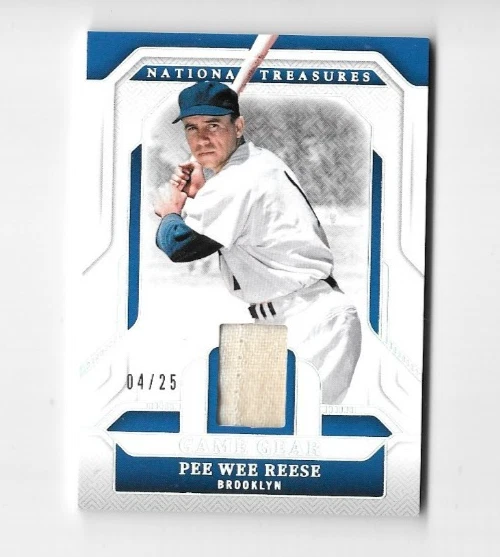 2025 Panini National Treasures Pee Wee Reese GAME GEAR JERSEY SILVER #4/25 - Image 1 of 1