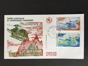 FRENCH SOUTH & ANT TERRY 1981 55c + 65c ALOUETTE SU COPERTINA FDC - Foto 1 di 2