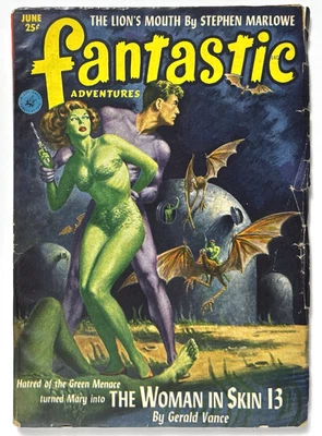 FANTASTIC ADVENTURE Magazine (June 1952) WALTER POPP Cover Stephen Marlowe Pulp - Image 1 of 4