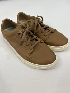 OluKai Pehuea Li Ili Women's Brown Leather Sneakers Sz 6 Shoes Tennis Shoes Tan - Picture 1 of 21