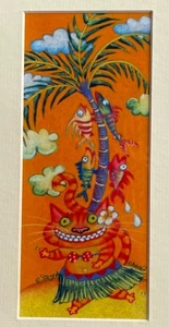 HULA KATZE Original KUNSTDRUCK Esther Szegedy HAWAII KÜNSTLER Humorvolle KUNST - Bild 1 von 22
