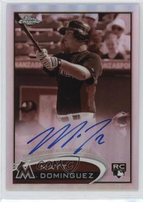 2012 Topps Chrome Rookie Auto Sepia Refractor /75 Matt Dominguez #159 Auto - Image 1 of 2