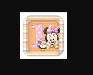 Minnie 1st Birthday Dessert Plates 8 count 6.5 Inches Officially Licensed - Picture 1 of 1