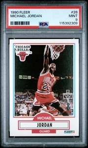 1990 FLEER #26 MICHAEL JORDAN PSA 9 - Foto 1 di 2