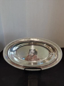 Piatto da portata ovale 12”x 7” vintage Silverplate vassoio piatto basso - Foto 1 di 9