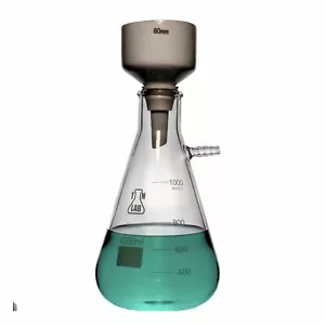 Buchner Funnel Kit Filter Flask Set 80mm Funnel and a 1000ml 1L Vacuum Flask ... - Picture 1 of 8