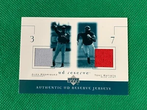 2001 UD Reserve Game Jersey Duos #JRB Alex Rodriguez Tony Batista Texas Rangers - Picture 1 of 1