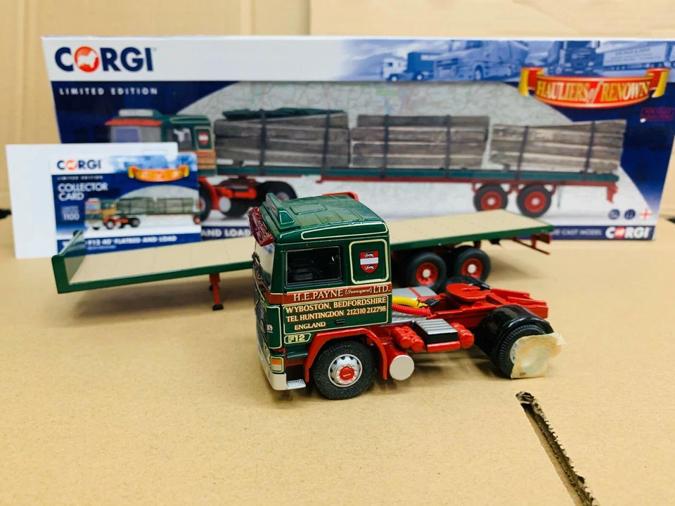 Corgi 1/50 Scale CC15505 - VOLVO F12 40 Flatbed & Load H.e. Payne