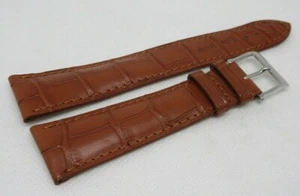 New Camille Fournet 22mm Brown Alligator Strap Genuine Steel Buckle Bag OEM - Picture 1 of 6