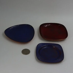 3 kleine und gewölbte Kupfer & Emaille Schälchen #50er / 60er #Midcentury - Bild 1 von 7
