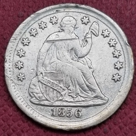 1856 Seated Liberty Half Dime 5c Better Grade XF Details #58582 Cover