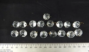 Set 17 antichi gioielli-prismi in cristallo ottagonale doppio conico. 16 mm. PR-018 - Foto 1 di 6