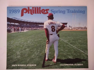 1989 Phillies Spring Training Game Program Jack Russell Stadium Clearwater FL - Image 1 of 4