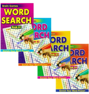 Set Of 4 x Wordsearch Word Search Puzzle Books Brain Games Book - 516 Puzzles - Image 1 of 4
