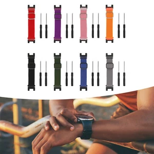 Smartwatch Adjustable Nylon Braided Band Sports Breathable Strap Wristband S HR6 - Picture 1 of 32