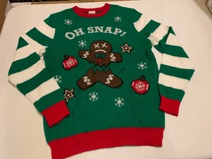 "OH SNAP" Gingerbread Christmas UGLY SWEATER Youth XX Large - Picture 1 of 1