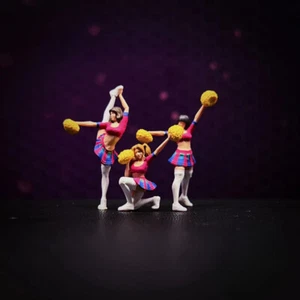 1/64 Diorama Figure Model Dancing Cheerleaders Beauty Lady Scene Prop Model Gift - Picture 1 of 12
