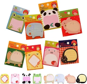 40 Pack Cute Animals Sticky Notes, 8 Kinds Cartoon Animals Sticky Note, Cartoon - Picture 1 of 7