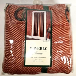 Neu Waverly Home Fenster Panel 54" x 84" Kariert Vorhang Ösen Rot Creme Dekor - Bild 1 von 7